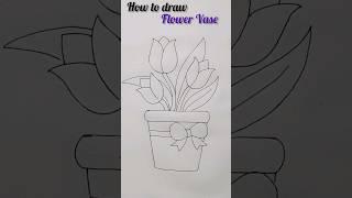 Drawing Flower Pot #shortsvideo #youtubeshorts #howtodrawflowervase