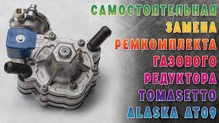 Снятие, разборка, замена ремкомплекта и установка на место газового редуктора Tomasetto Alaska AT09.