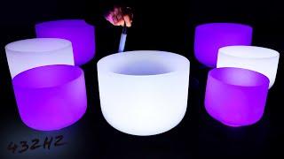432 Hz Crystal Singing Bowls - Healing Sounds To Banish Negative Energy