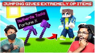 Minecraft, But Jumping Gives Extremly OP Items | in Telugu | Maddy Telugu Gamer