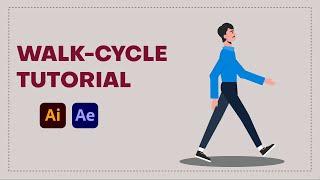 Basic 2D Character Walk Cycle Animation in After Effect - (No Plugin Required) | Beginner Level