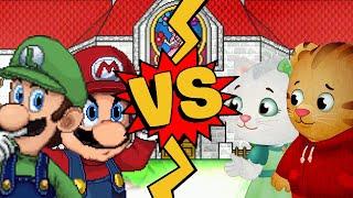 M.U.G.E.N Battles | Mario/Luigi vs Daniel Tiger/Katerina Kittycat