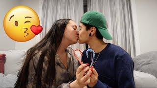 CANDY CANE KISSING CHALLENGE