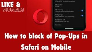 How to block of Pop‐Ups in Safari on Mobile