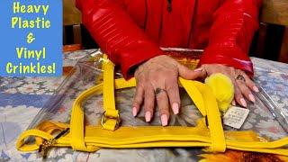 ASMR Special Request! Heavy Plastic & Vinyl squeezing! (No talking only) Some tapping~Purse Rummage