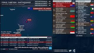 2022-08-14 13:44:15 UTC | M 6.8 - Kermadec Islands, New Zealand | Force Thirteen Earthquakes