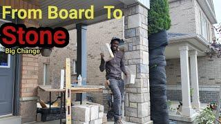 Huge transforming  Columns From Board To Stone  ,