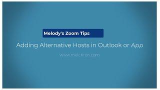 Adding an Alternative Host in Zoom in Outlook OR Zoom Client - Fast!