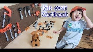 DIY Kid Size Workbench and tools for kids