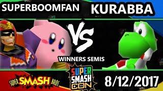 Smash Con 2017 Smash 64 - SuPeRbOoMfAn (Falcon, Kirby) Vs. Kurabba (Yoshi) Super Smash Bros. WS