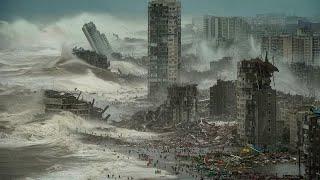Тайфун Гаэми сейчас на Тайване, в Китае и Японии! Здания разрушены, скорость ветра 250 км/ч.