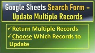 Google Sheets Form Update Records from Results