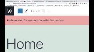 Publishing failed. The response is not a valid JSON response. ERROR ️