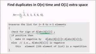 Find duplicates in O(n) time and O(1) extra space | GeeksforGeeks
