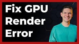 How To Fix GPU Render Error '1609629695' Premiere Pro  (2024) - Full Tutorial (latest update)