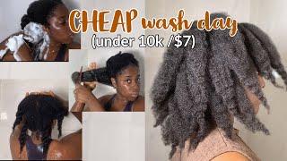 Affordable (under 10k/$7) wash day routine for a healthy natural hair | Budget friendly