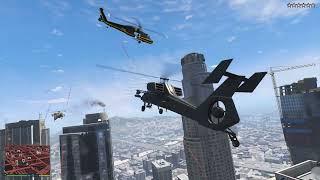 GTA 5 - FH-1 Hunter Military Helicopter Epic Battle + Ten Star Escape