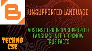 Unsupported Language On Google AdSense