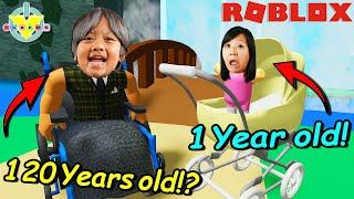 Ryan as an OLD MAN in Roblox! Let’s Play Roblox Age Simulator with Ryan’s Mommy!