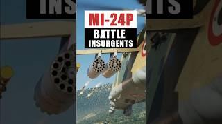 MI-24P assault helicopter destroys enemy positions