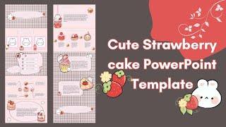 Cute Strawberry cake Theme PowerPoint Template Free || ppt#82