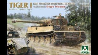 TAKOM 2202 1/35 Tiger I Early-Production Model Weels Zimmerit `Gruppe Failman` (Unboxing)