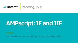 SFMC IF and IIF Statements in AMPscript