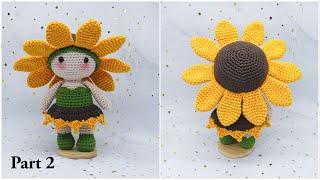 HELENE THE SUNFLOWER   | PART 2 | MAKING AMIGURUMI CROCHET DOLL | HOW TO CROCHET