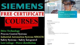 Siemens FREE Online Courses with Certificate - PLC and Automation Course Certification