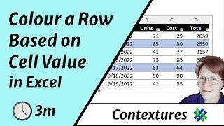 Colour a Row in Excel Based on One Cell's Value