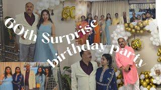 60th Surprise birthday party by daughters | Ramachander Polapragada | Raj Thali | Dinner with family