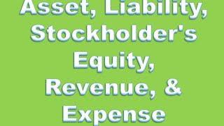 Financial Accounting Definitions: Asset, Liability, Stockholder's Equity, Revenue, & Expense