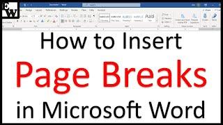 How to Insert Page Breaks in Microsoft Word (PC & Mac)