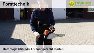 Motorsäge Stihl MS 170 fachgerecht starten