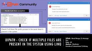 UiPath - Check if all the required files are present in the machine using Linq