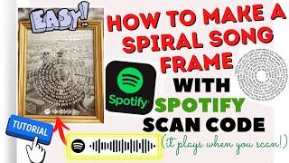 How To Make A SPIRAL LYRICS Frame With SPOTIFY SCAN CODE | Cricut | Tutorial | EASY | DIY | 2022