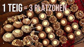 1 Teig - 3 Plätzchen - zarte und lockere Plätzchen mit Cremefüllung backen