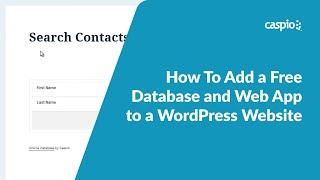 Adding a Free Database and Web App to WordPress