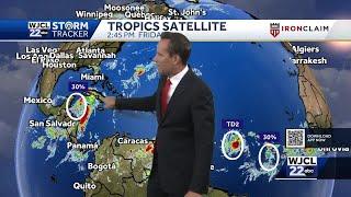 Tropics active to end June, plus an update on weekend rain chances