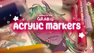 Trying @grabieofficial Classic Acrylic Markers! chill music + voice over +asmr | Mango Lume 🩷🩵