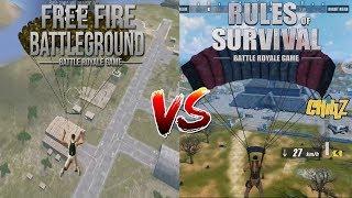 Rules of Survival vs Free Fire Battlegrounds -Which is best playerunknown's battleground for mobile?