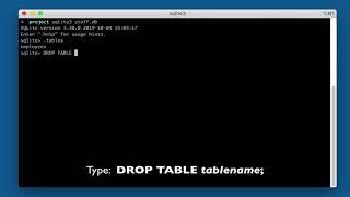 DELETE table in SQLITE using DROP statement
