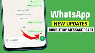 WhatsApp double tap react update || WhatsApp new updates || Double tap react on message update