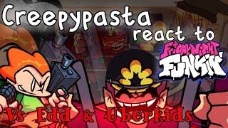 Creepypasta react to friday night funkin ONLINE Vs Edd, tord & Uberkids (Pico's school/Eddsworld)