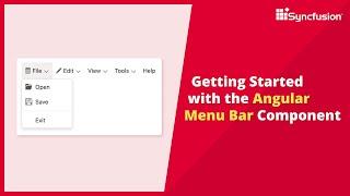 Getting Started with the Angular Menu Bar Component