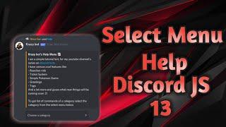 Discord JS Select Menu Help Command