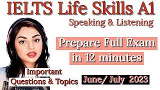 IELTS A1 Life Skills  Speaking & Listening Test | June All  Test Topics|| Recent Exam | UKVI  2023