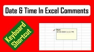 How To Add Date And Time To Comments Using Keyboard Shortcut