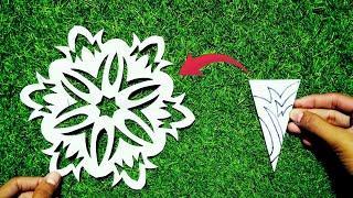 Paper Cutting Design /How to make Paper Snowflake //for Decorations#Easy Paper Craft