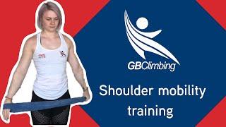 Shoulder mobility training with GB Climbing Coach Rachel Carr